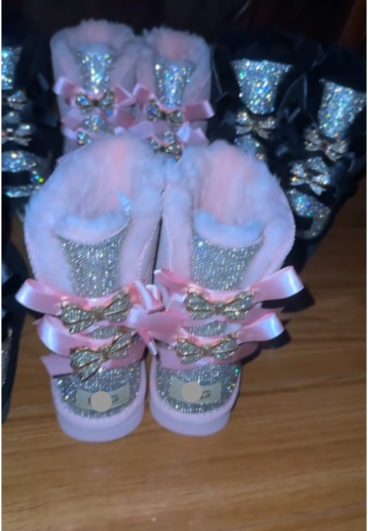 Flash diamond bow special boots