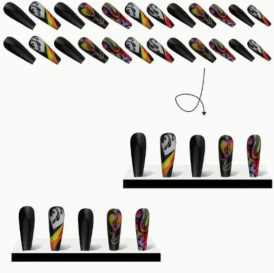 Press On Nails with Musical Note Design - Halloween Nails