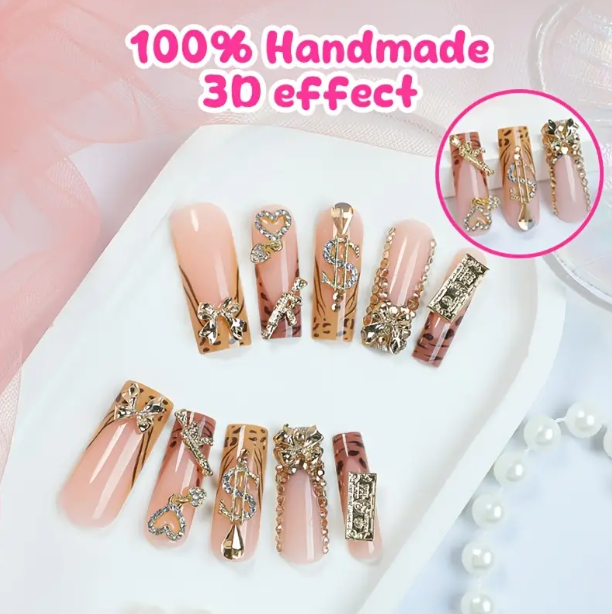 Luxury Full Rhinestone French Style Press On Nails