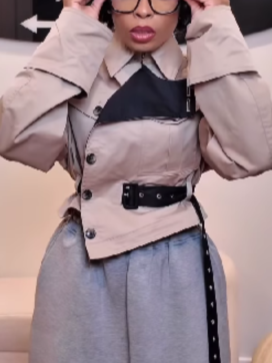 Contrast Button-Waist Coat