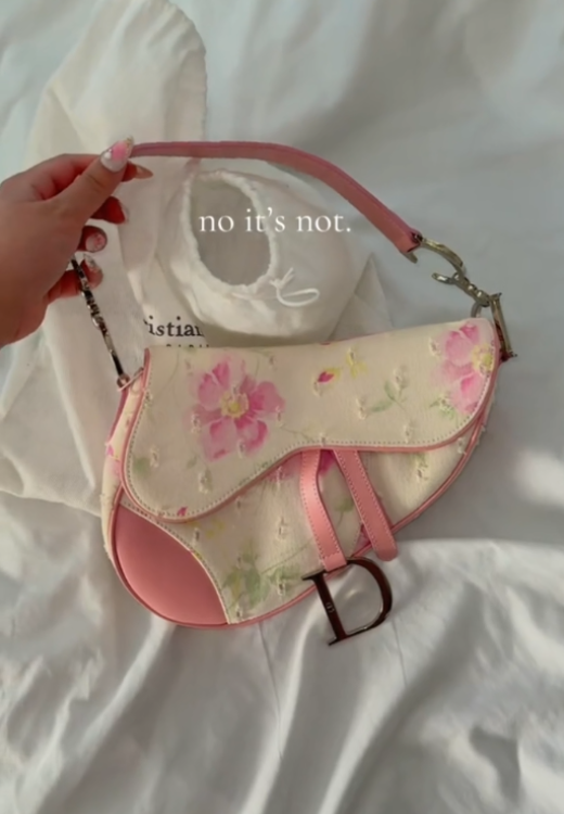Pink Embroidered Floral Handbag