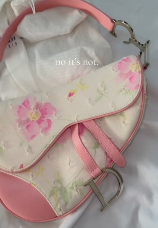 Pink Embroidered Floral Handbag