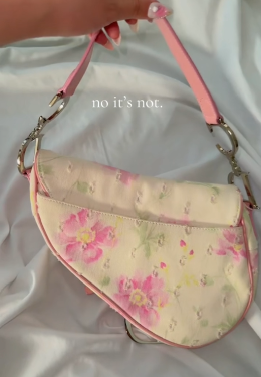Pink Embroidered Floral Handbag