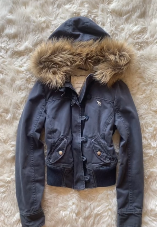 Fur-Hooded Zip-Up Jacket