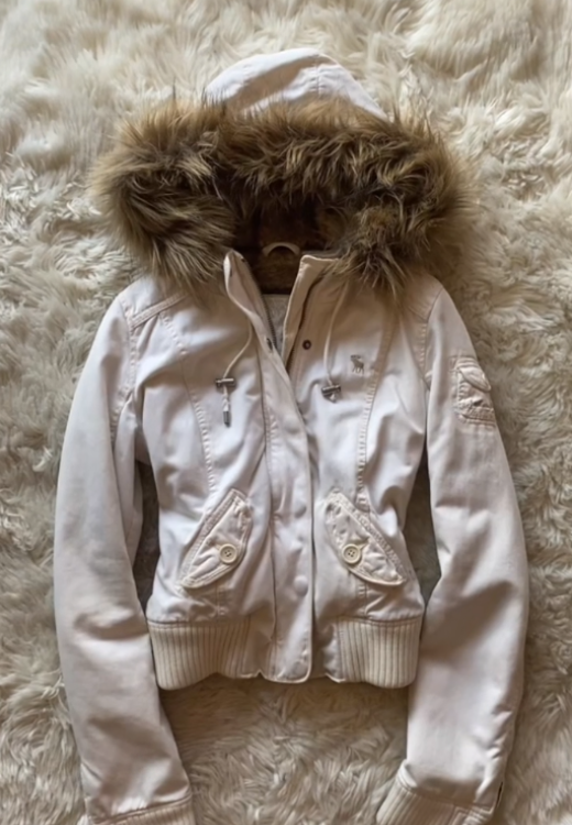 Fur-Hooded Zip-Up Jacket