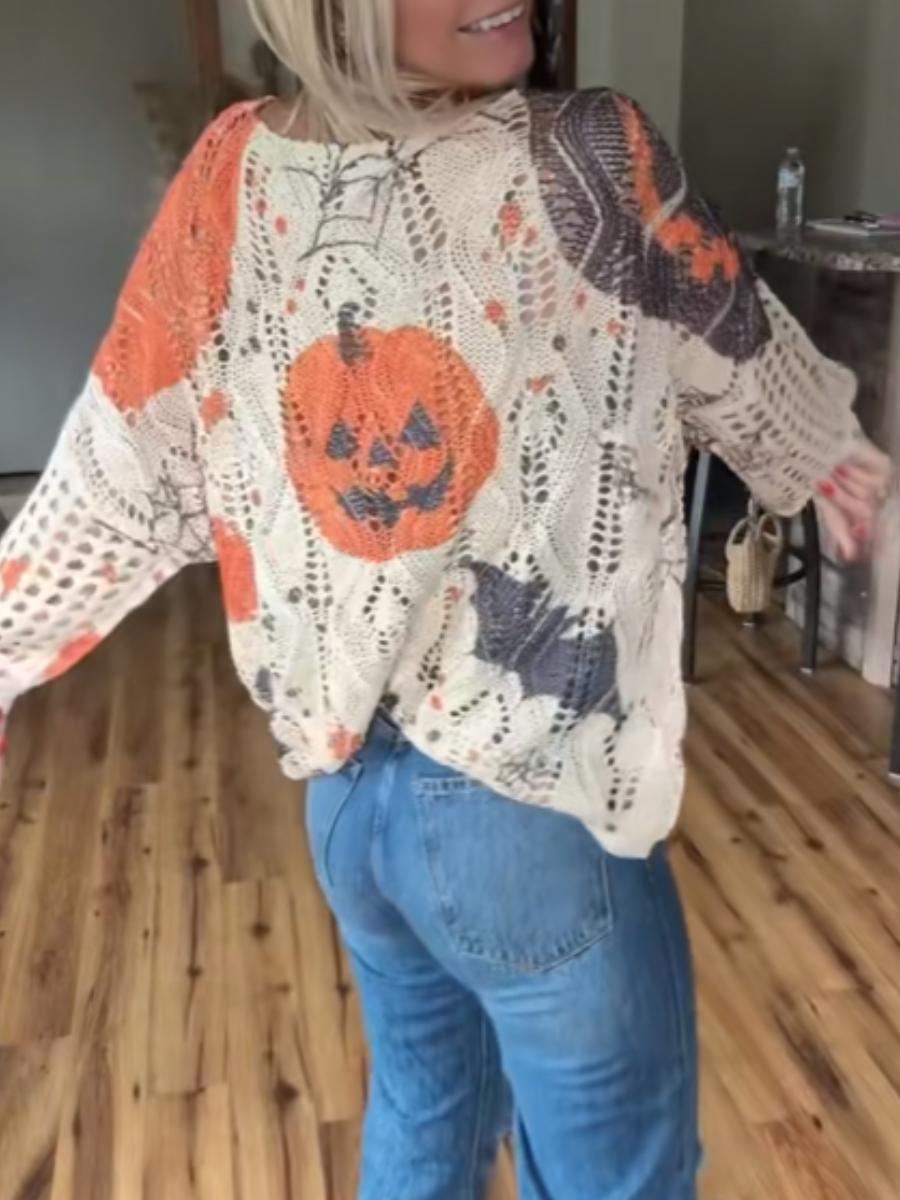Knit Cutout Pumpkin Top