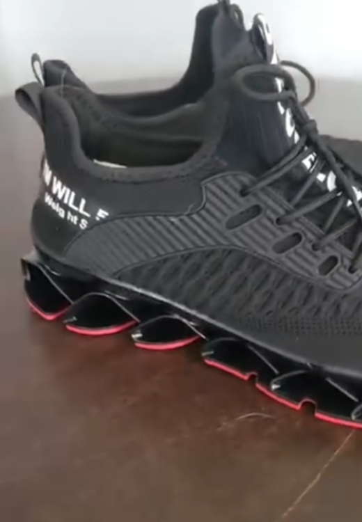 Men's Black Letter Lightweight Casual Shoes
