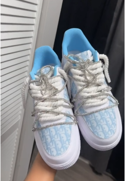 New fashion printed metal chain leisure sneakers