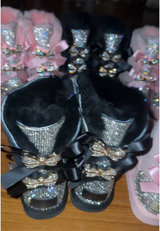 Flash diamond bow special boots