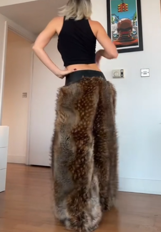 Women's animal graphic long hair casual pants
