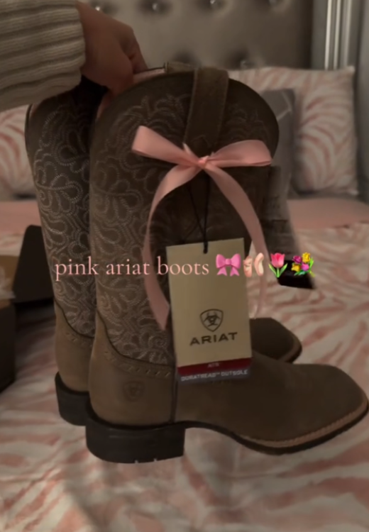Pink bow western autumn boots