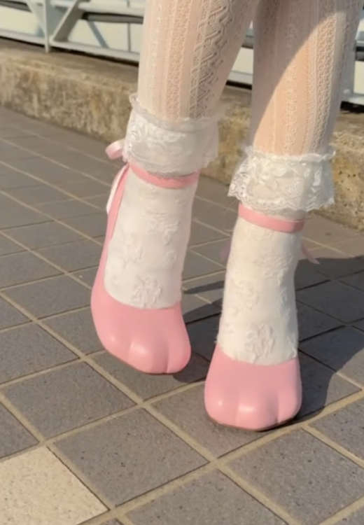 The pink Kitty heels