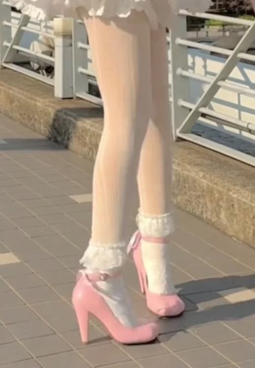 The pink Kitty heels