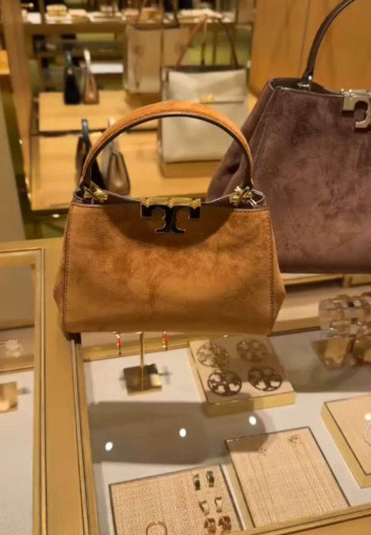 Autumn vintage suede handbag
