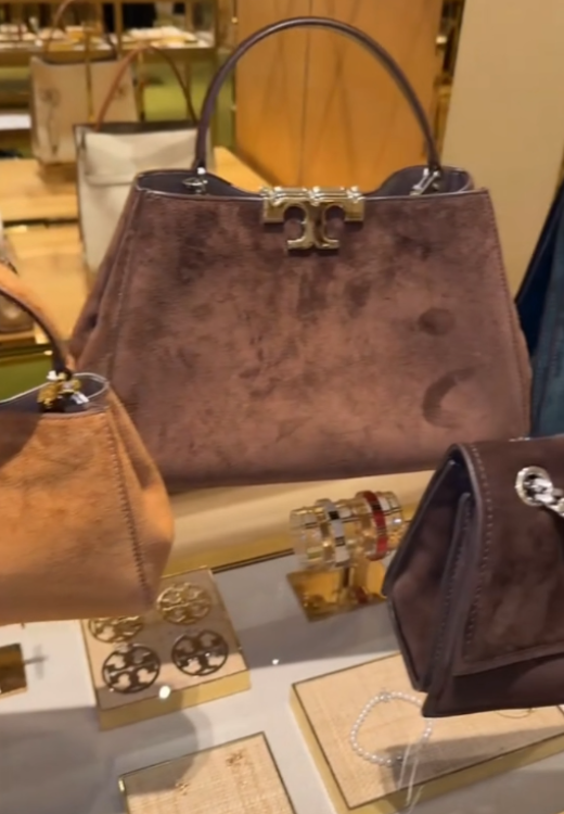 Autumn vintage suede handbag