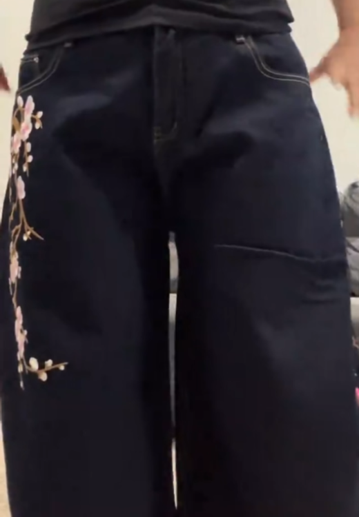 Classical Oriental Embroidered Jeans