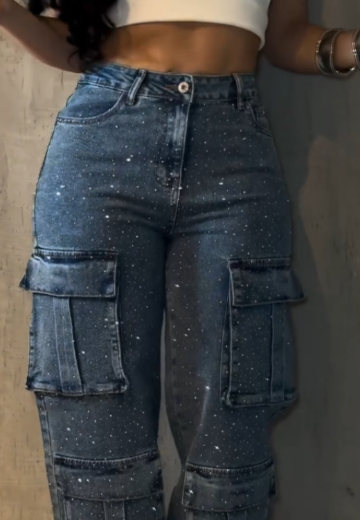 Multi-pocket Flash Drill denim overalls