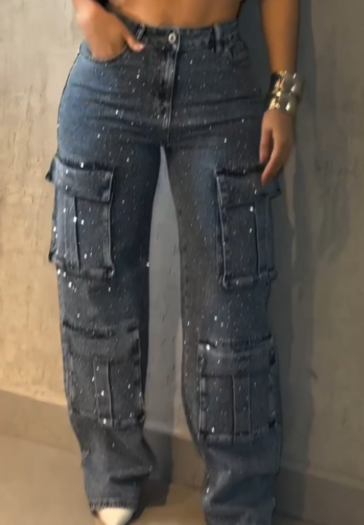 Multi-pocket Flash Drill denim overalls