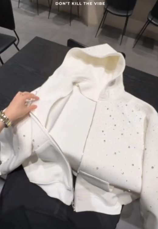 rhinestones streetwear hoodie