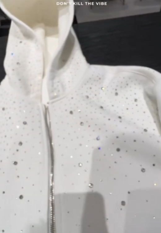 rhinestones streetwear hoodie