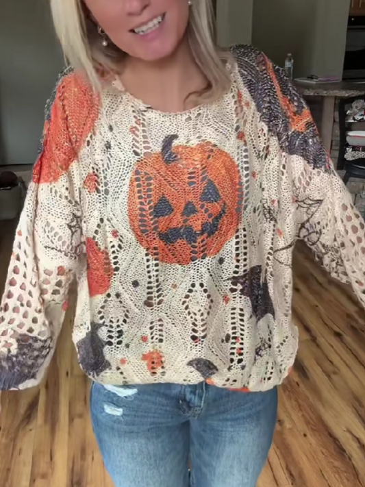 Knit Cutout Pumpkin Top