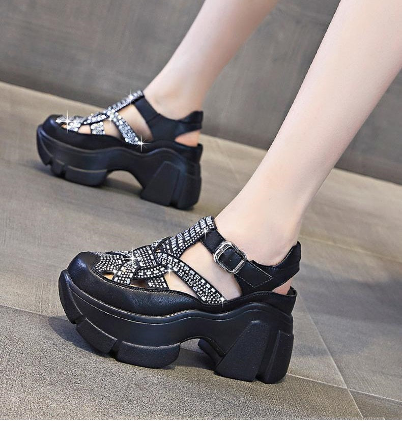 2025New platform sequined orthopedic sandals