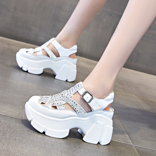 2025New platform sequined orthopedic sandals