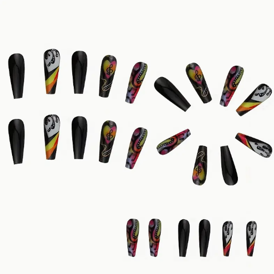 Press On Nails with Musical Note Design - Halloween Nails