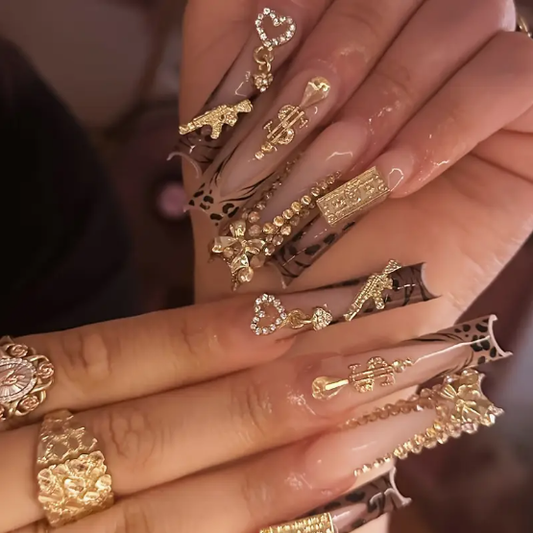 Luxury Full Rhinestone French Style Press On Nails